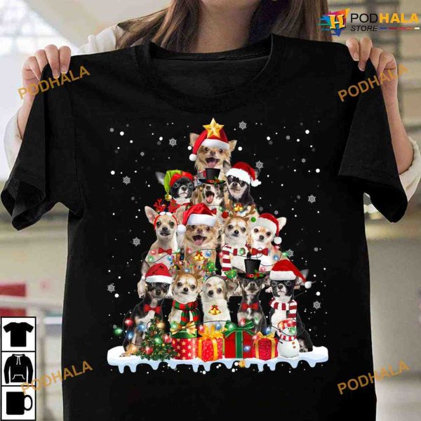 Chihuahua Christmas Tree Merry Christmas Shirt, Xmas Gifts