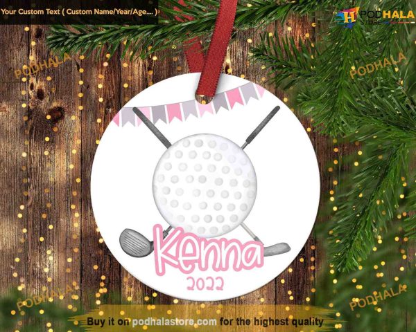 Children’s Golf Ceramic Christmas Ornament, Funny Christmas Ornaments