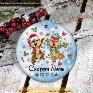 Chip Dale Christmas Ornament, Personalized Disney Xmas Decorations
