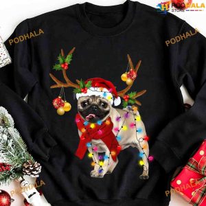Chistmas Raindeer Pug Merry Christmas Shirt, Gift For Pug Lover
