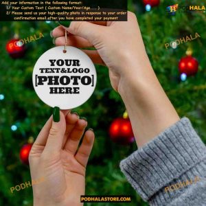 Christmas 2023 Ornament Personalized with Photo Custom Picture Text Decor 2