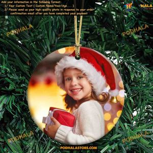 Christmas 2023 Ornament Personalized with Photo Custom Picture Text Decor 3