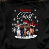 Christmas Begins With Christ Horse Wearing Christmas Hat Christmas Shirt