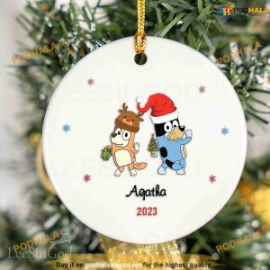 Christmas BlueyDad Ornament, Custom Bluey Decoration