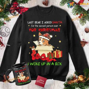 Christmas Corgi Shirt, Last Year I Asked Santa For The Sexiest Person Ever For Christmas I Woke Up In A Box
