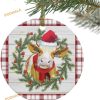 Christmas Cow with Hat Ornaments Family Tree Decoration