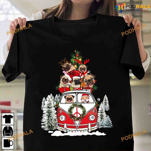 Christmas Day Santa Claus And Pug Shirt, Funny Xmas Gifts