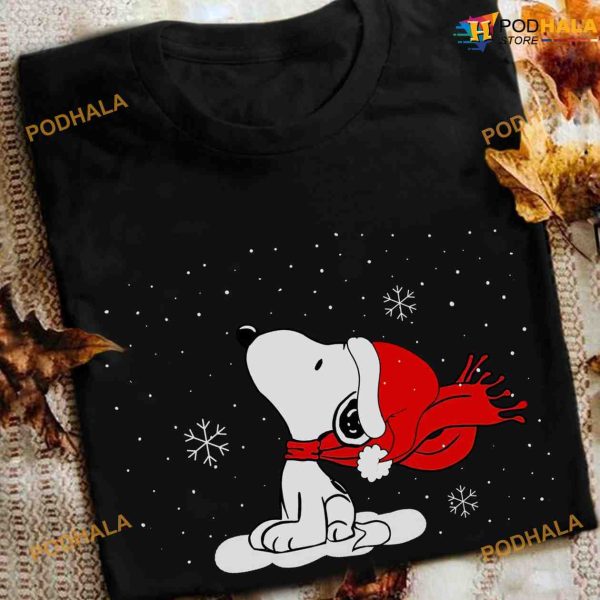 Christmas Day Snoopy Wearing Santa Hat Xmas Shirt