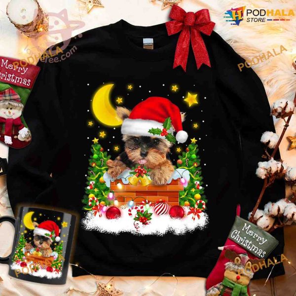 Christmas Day Yorkie With Santa Hat Shirt, Christmas Day Gift
