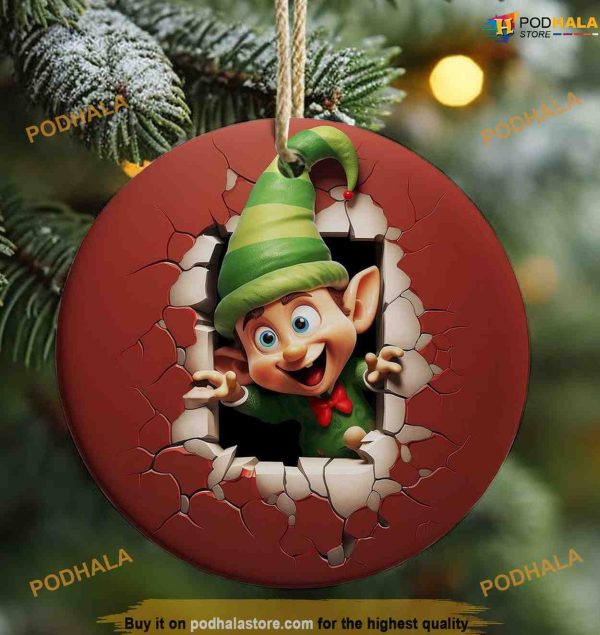 Christmas Elf Sublimation Ornament, Family Christmas Ornaments