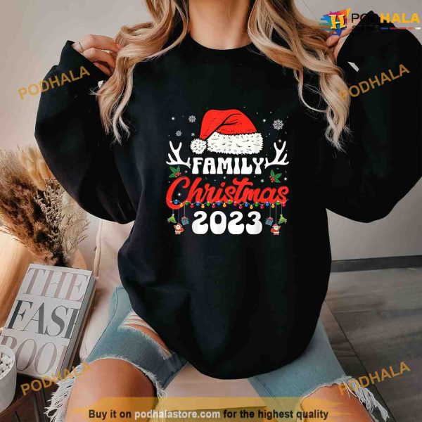 Christmas Family Matching Outfit 2023 Groovy Xmas Santa Team Shirt