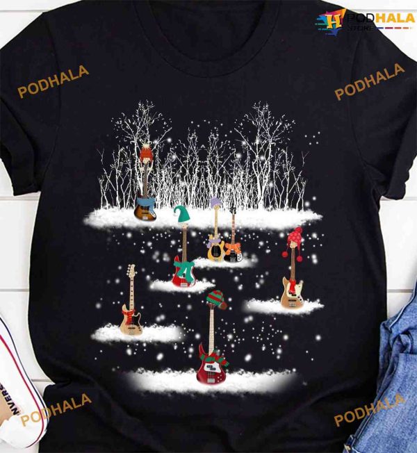 Christmas Gift For Guitarists Guitar Christmas Shirt