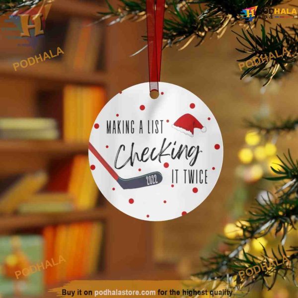 Christmas Hockey List Ornament, Friends Christmas Ornaments