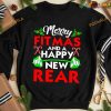 Christmas Lifting Fitness Merry Fitmas And A Happy New Rear Shirt