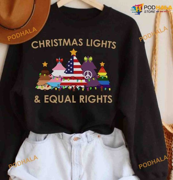 Christmas Lights And Equal Rights Christmas Tree Shirt