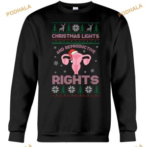 Christmas Lights And Reproductive Rights Uterus Shirt