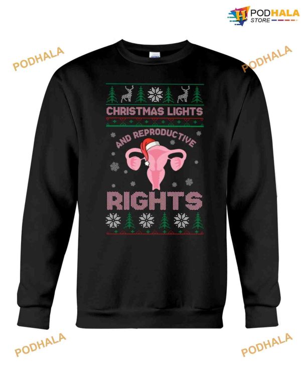 Christmas Lights And Reproductive Rights Uterus Shirt