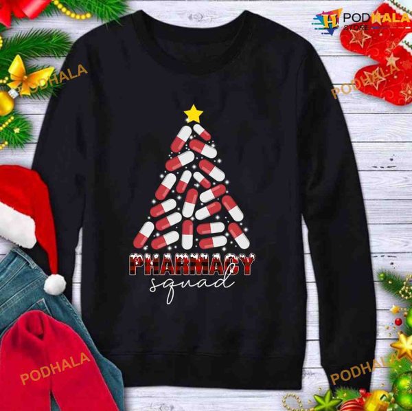 Christmas Medicine Tree Christmas Gift Pharmacy Squad Shirt