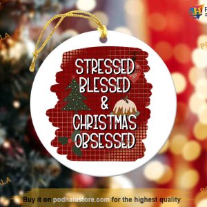 Christmas Obsessed Ceramic Ornament, Funny Christmas Ornaments