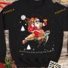 Christmas Santa Claus Riding Turtle Christmas Lights Xmas Holiday Shirt