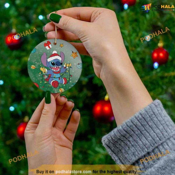 Christmas Stitch Disney Ornament, Lilo And Stitch Christmas, Custom Stitch Decor