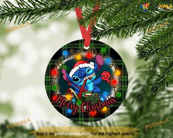 Christmas Stitch Ornament, Disney Stitch Decorations, Lilo and Stitch Christmas
