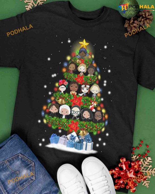 Christmas Tree Michelle Ruth Ketanji Chibi Feminists Shirt