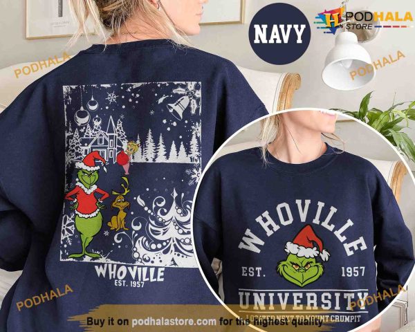 Christmas Whoville University Est 1957 Sweatshirt, Grinch Christmas Hoodie