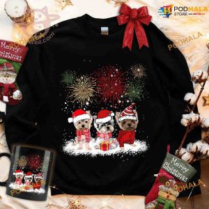 Christmas With Yorkie Dog Gift For Christmas Day Shirt