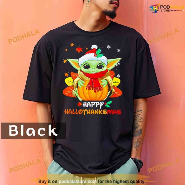 Comfort Colors Baby Yoda Happy HalloThanksMas Shirt