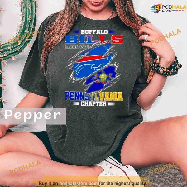 Comfort Colors Blood Inside Buffalo Bills Territory Pennsylvania Chapter Shirt