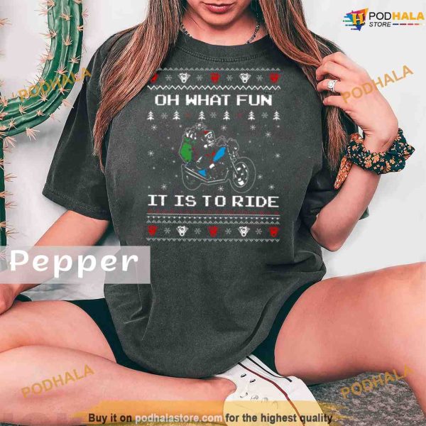 Comfort Colors Christmas Santa Oh What Fun It Is To Ride Shirt