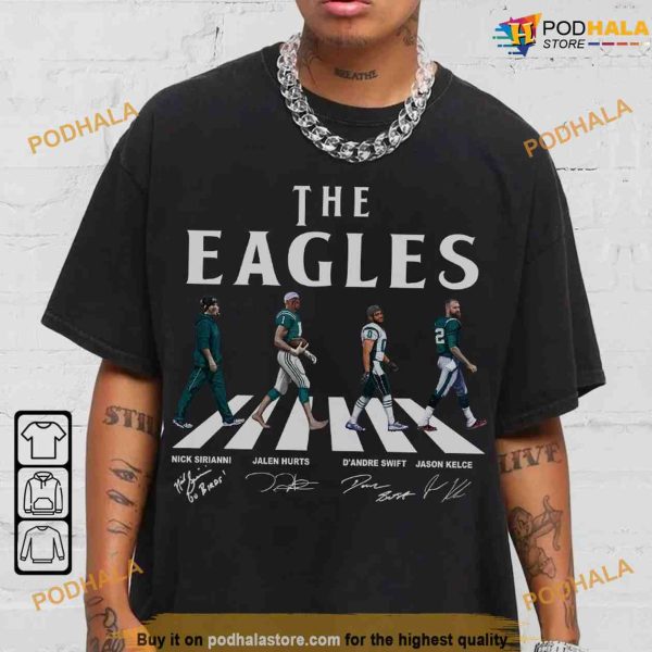 Comfort Colors Eagles Walking Road Signatures Football Shirt