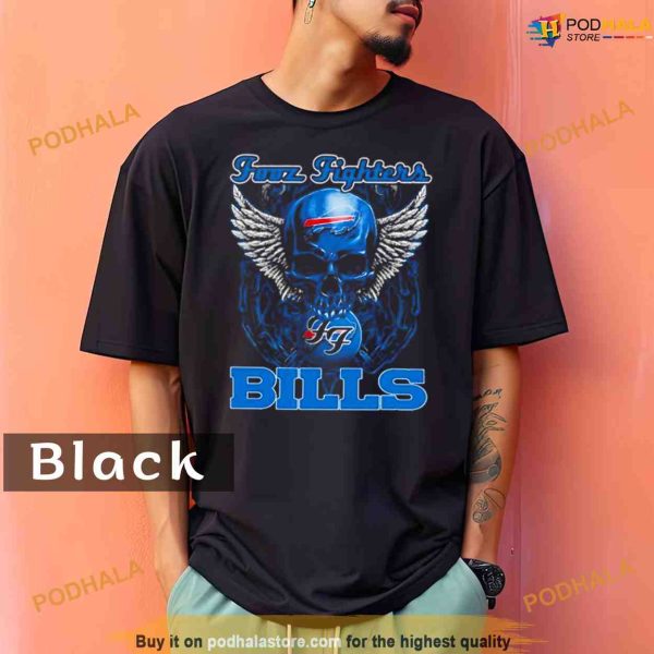 Comfort Colors Fooz Fighters Skull Wings Buffalo Bills 2023 Shirt