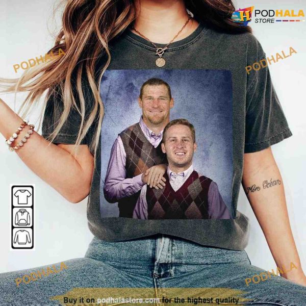 Comfort Colors Jared Goff Dan Campbell Detroit Football Shirt, Lions Step Bros Tee