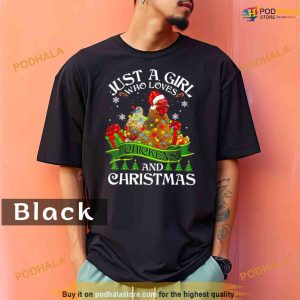 Comfort Colors Just A Girl Who Loves Chickens Christmas Funny Xmas Shirt 2