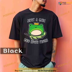 Comfort Colors Just A Girl Who Loves Cute Frog Prince Shirt 2