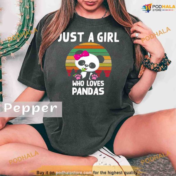 Comfort Colors Just A Girl Who Loves Pandas Vintage Shirt