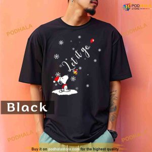 Comfort Colors Let It Go Snoopy Christmas Shirt 2