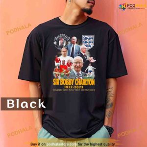 Comfort Colors Manchester United Sir Bobby Charlton 1937 2023 Thank You For The Memories Signature Shirt 2