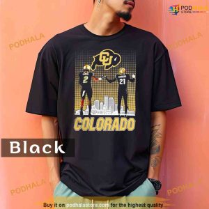 Comfort Colors Shedeur Sanders and Shilo Sanders Colorado Sanders Skyline Shirt 2