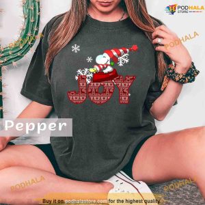 Comfort Colors Snoopy Sleeping On Joy Christmas Shirt