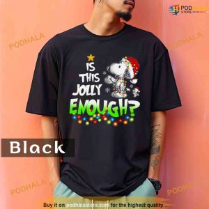 Comfort Colors Snoopy santa is this jolly enough christmas Shirt 2