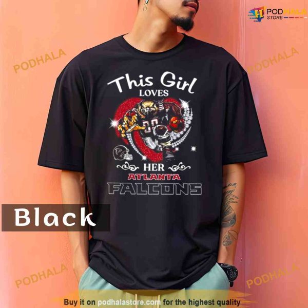 Comfort Colors This Girl Loves Her Atlanta Falcons Mascot Diamond Hear Shirt