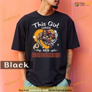 Comfort Colors This Girl Loves Her Washington Redskins Mascot Diamond Hear Shirt 2