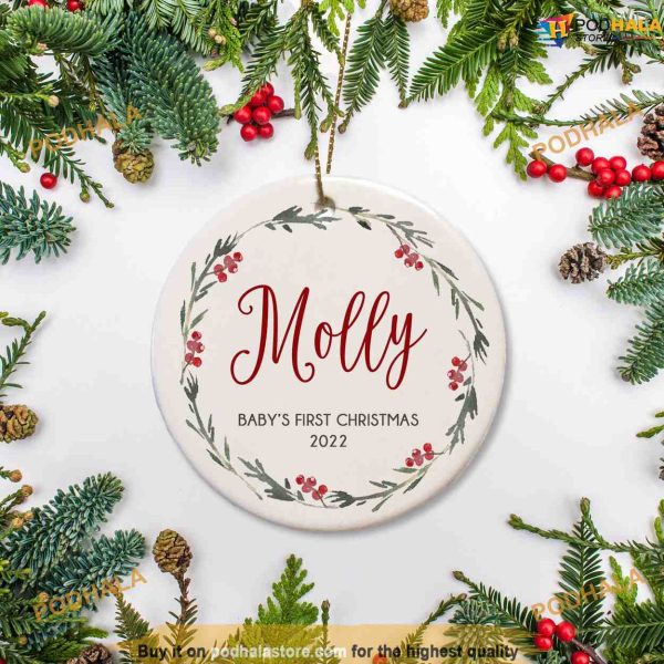 Commemorating Baby’s First Christmas, Custom Ornament