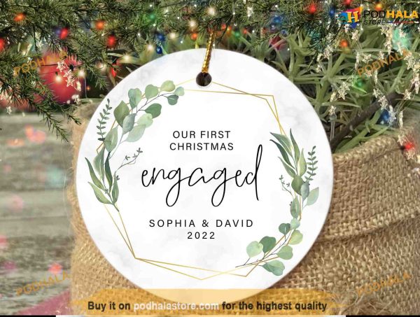 Commemorating Engagement, Personalized Ornament
