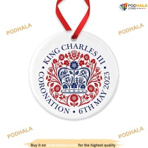 Coronation 2023 Emblem Ornament, King Charles III Family Christmas Ornaments