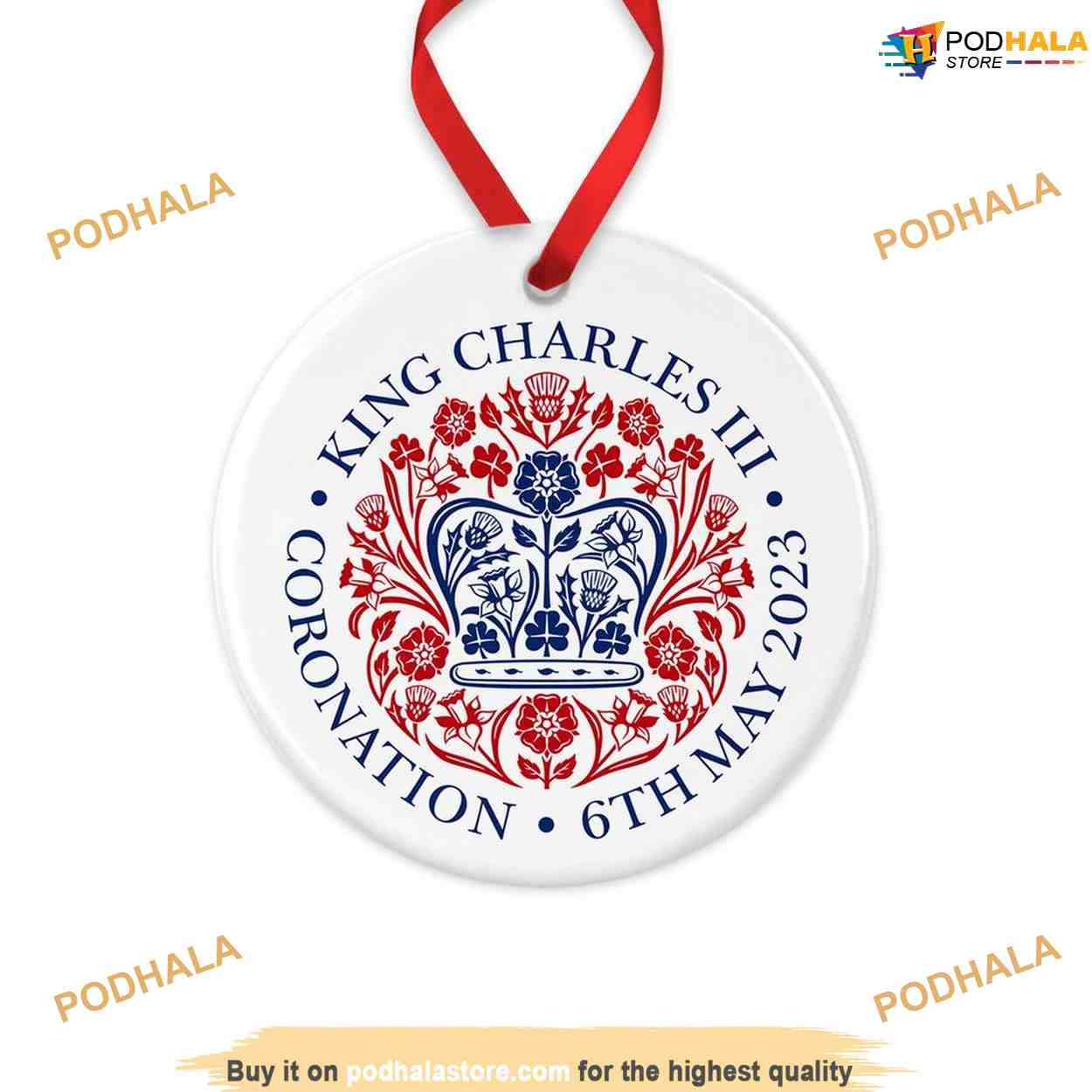 Coronation 2023 Emblem Ornament, King Charles III Family Christmas Ornaments Coronation 2023 Emblem Ornament, King Charles III Family Christmas Ornaments