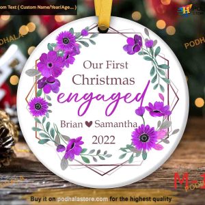 Couples First Christmas Ornament, Personalized Celebratory Decor
